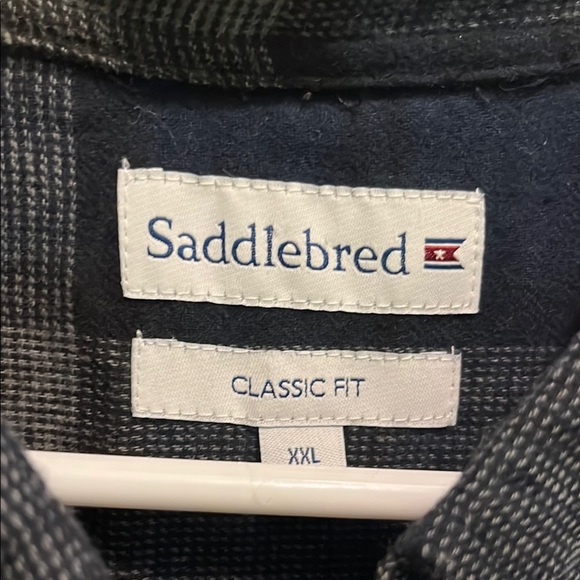 Saddlebred Blue and Gray Casual Button Down Shirt - Picture 6 of 6